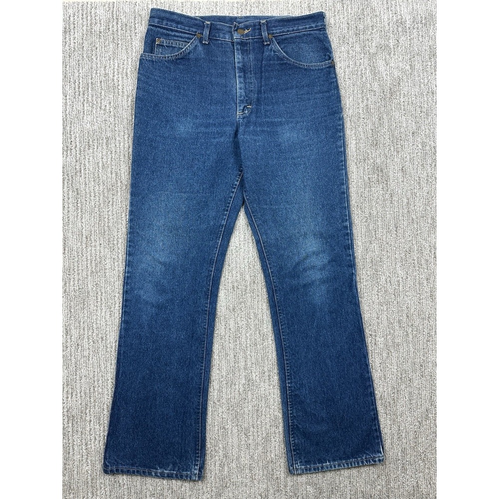 Vtg Lee Riders Jeans Mens 33x32 (fits 32x32) Blue Bootcut Talon Zip Med Wash USA
